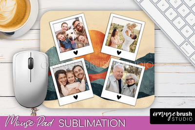 Photo Mouse Pad Sublimation, Boho Mouse Pad Picture Frame Sublimation OrangeBrushStudio 