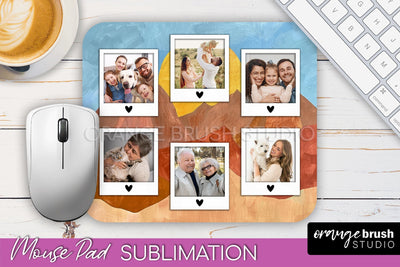 Photo Mouse Pad Sublimation, Boho Mouse Pad Picture Frame Sublimation OrangeBrushStudio 