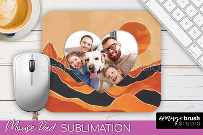 Photo Mouse Pad Sublimation, Boho Mouse Pad Picture Frame Sublimation OrangeBrushStudio 