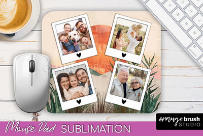 Photo Mouse Pad Sublimation, Boho Mouse Pad Picture Frame Sublimation OrangeBrushStudio 