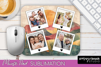 Photo Mouse Pad Sublimation, Boho Mouse Pad Picture Frame Sublimation OrangeBrushStudio 