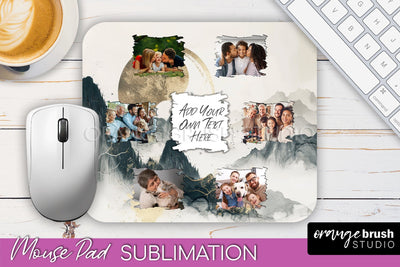 Photo Mouse Pad Sublimation, Boho Mouse Pad Picture Frame Sublimation OrangeBrushStudio 