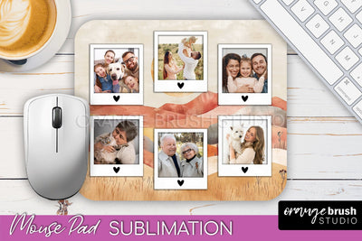 Photo Mouse Pad Sublimation, Boho Mouse Pad Picture Frame Sublimation OrangeBrushStudio 