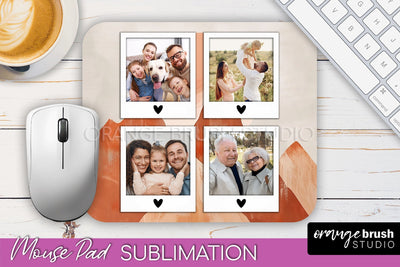 Photo Mouse Pad Sublimation, Boho Mouse Pad Picture Frame Sublimation OrangeBrushStudio 