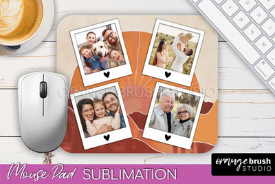Photo Mouse Pad Sublimation, Boho Mouse Pad Picture Frame Sublimation OrangeBrushStudio 