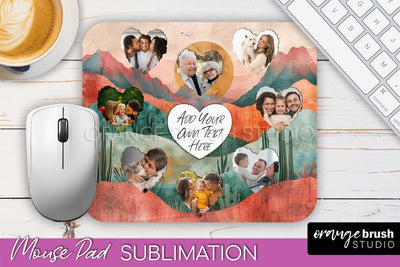 Photo Mouse Pad Sublimation, Boho Mouse Pad Picture Frame Sublimation OrangeBrushStudio 