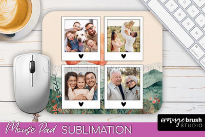Photo Mouse Pad Sublimation, Boho Mouse Pad Picture Frame Sublimation OrangeBrushStudio 