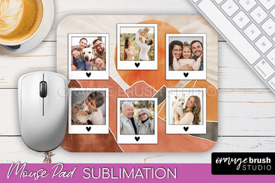Photo Mouse Pad Sublimation, Boho Mouse Pad Picture Frame Sublimation OrangeBrushStudio 