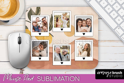 Photo Mouse Pad Sublimation, Boho Mouse Pad Picture Frame Sublimation OrangeBrushStudio 