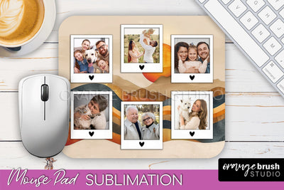 Photo Mouse Pad Sublimation, Boho Mouse Pad Picture Frame Sublimation OrangeBrushStudio 
