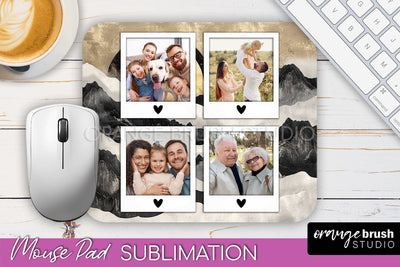 Photo Mouse Pad Sublimation, Boho Mouse Pad Picture Frame Sublimation OrangeBrushStudio 