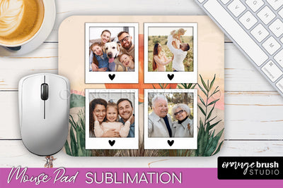 Photo Mouse Pad Sublimation, Boho Mouse Pad Picture Frame Sublimation OrangeBrushStudio 