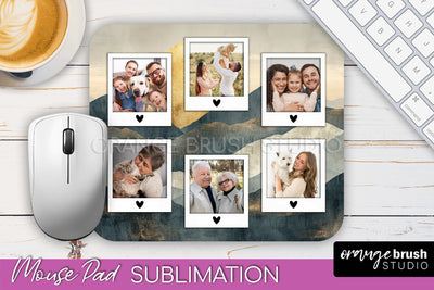 Photo Mouse Pad Sublimation, Boho Mouse Pad Picture Frame Sublimation OrangeBrushStudio 