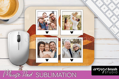 Photo Mouse Pad Sublimation, Boho Mouse Pad Picture Frame Sublimation OrangeBrushStudio 