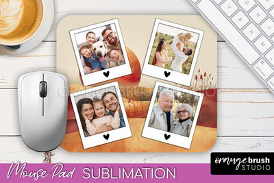 Photo Mouse Pad Sublimation, Boho Mouse Pad Picture Frame Sublimation OrangeBrushStudio 