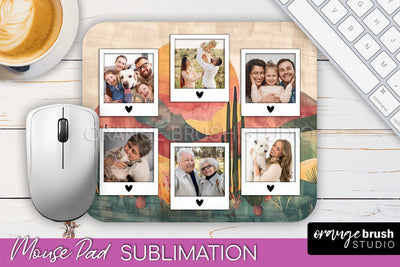 Photo Mouse Pad Sublimation, Boho Mouse Pad Picture Frame Sublimation OrangeBrushStudio 