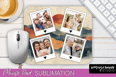 Photo Mouse Pad Sublimation, Boho Mouse Pad Picture Frame Sublimation OrangeBrushStudio 