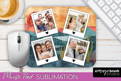 Photo Mouse Pad Sublimation, Boho Mouse Pad Picture Frame Sublimation OrangeBrushStudio 
