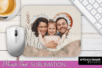 Photo Mouse Pad Sublimation, Boho Mouse Pad Picture Frame Sublimation OrangeBrushStudio 