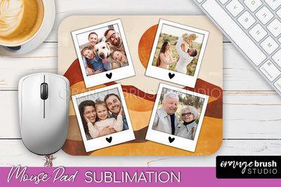 Photo Mouse Pad Sublimation, Boho Mouse Pad Picture Frame Sublimation OrangeBrushStudio 