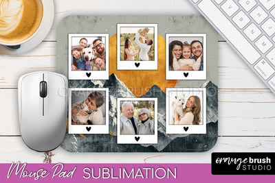 Photo Mouse Pad Sublimation, Boho Mouse Pad Picture Frame Sublimation OrangeBrushStudio 