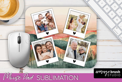 Photo Mouse Pad Sublimation, Boho Mouse Pad Picture Frame Sublimation OrangeBrushStudio 