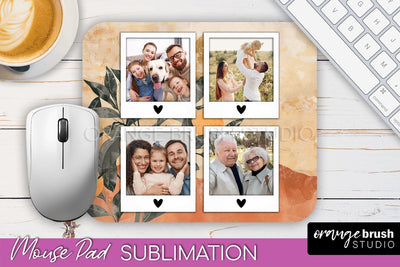 Photo Mouse Pad Sublimation, Boho Mouse Pad Picture Frame Sublimation OrangeBrushStudio 