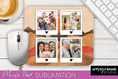 Photo Mouse Pad Sublimation, Boho Mouse Pad Picture Frame Sublimation OrangeBrushStudio 