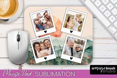 Photo Mouse Pad Sublimation, Boho Mouse Pad Picture Frame Sublimation OrangeBrushStudio 