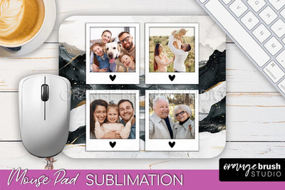 Photo Mouse Pad Sublimation, Boho Mouse Pad Picture Frame Sublimation OrangeBrushStudio 