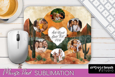 Photo Mouse Pad Sublimation, Boho Mouse Pad Picture Frame Sublimation OrangeBrushStudio 