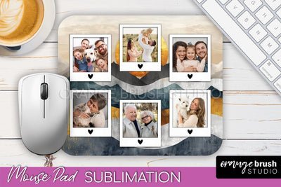 Photo Mouse Pad Sublimation, Boho Mouse Pad Picture Frame Sublimation OrangeBrushStudio 