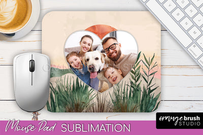 Photo Mouse Pad Sublimation, Boho Mouse Pad Picture Frame Sublimation OrangeBrushStudio 