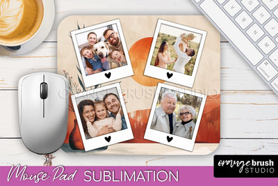 Photo Mouse Pad Sublimation, Boho Mouse Pad Picture Frame Sublimation OrangeBrushStudio 