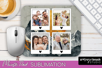 Photo Mouse Pad Sublimation, Boho Mouse Pad Picture Frame Sublimation OrangeBrushStudio 