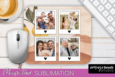 Photo Mouse Pad Sublimation, Boho Mouse Pad Picture Frame Sublimation OrangeBrushStudio 