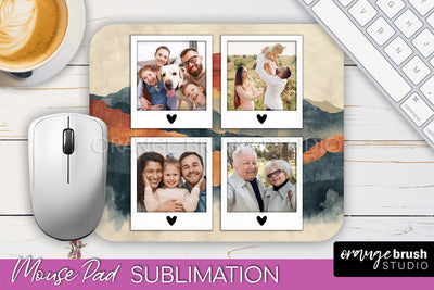 Photo Mouse Pad Sublimation, Boho Mouse Pad Picture Frame Sublimation OrangeBrushStudio 