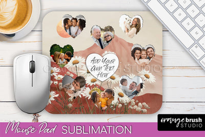 Photo Mouse Pad Sublimation, Boho Mouse Pad Picture Frame Sublimation OrangeBrushStudio 