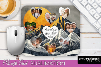 Photo Mouse Pad Sublimation, Boho Mouse Pad Picture Frame Sublimation OrangeBrushStudio 