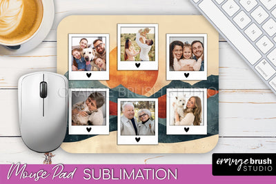 Photo Mouse Pad Sublimation, Boho Mouse Pad Picture Frame Sublimation OrangeBrushStudio 