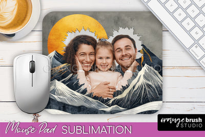 Photo Mouse Pad Sublimation, Boho Mouse Pad Picture Frame Sublimation OrangeBrushStudio 