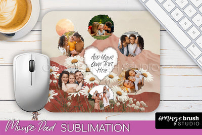 Photo Mouse Pad Sublimation, Boho Mouse Pad Picture Frame Sublimation OrangeBrushStudio 