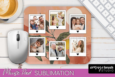 Photo Mouse Pad Sublimation, Boho Mouse Pad Picture Frame Sublimation OrangeBrushStudio 