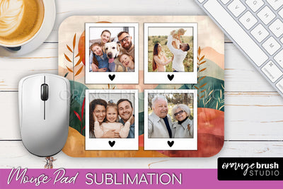 Photo Mouse Pad Sublimation, Boho Mouse Pad Picture Frame Sublimation OrangeBrushStudio 