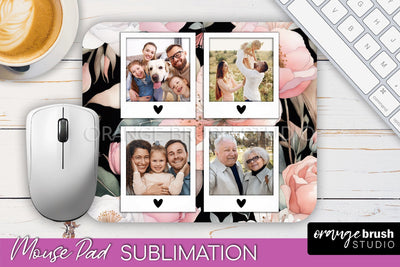 Photo Mouse Pad Sublimation, Floral Mouse Pad Picture Frame Sublimation OrangeBrushStudio 