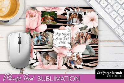 Photo Mouse Pad Sublimation, Floral Mouse Pad Picture Frame Sublimation OrangeBrushStudio 