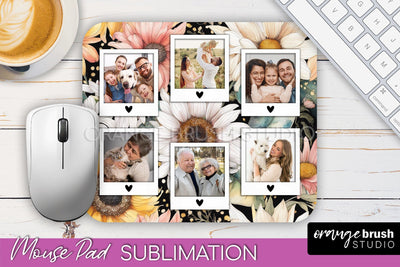 Photo Mouse Pad Sublimation, Floral Mouse Pad Picture Frame Sublimation OrangeBrushStudio 