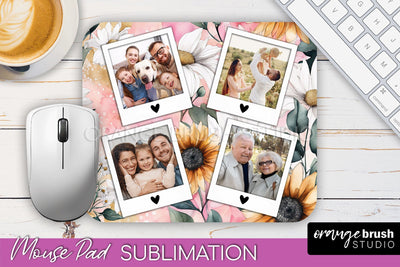 Photo Mouse Pad Sublimation, Floral Mouse Pad Picture Frame Sublimation OrangeBrushStudio 