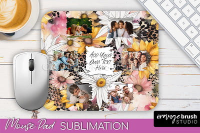 Photo Mouse Pad Sublimation, Floral Mouse Pad Picture Frame Sublimation OrangeBrushStudio 