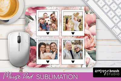 Photo Mouse Pad Sublimation, Floral Mouse Pad Picture Frame Sublimation OrangeBrushStudio 